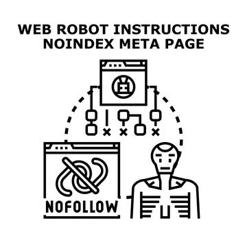 Web robot instructions for page indexing control Stock-Illustration