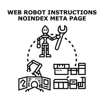Web robot processing instructions for noindex meta page 스톡 일러스트