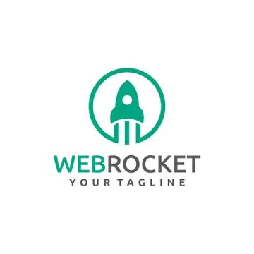 Web Rocket Logo Vector and Technology Stock Illustration