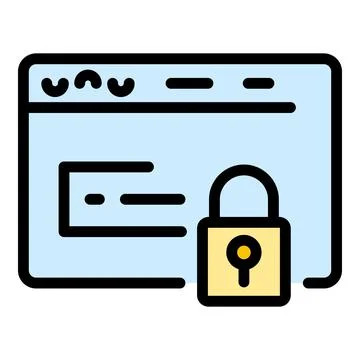 Web safe authentication icon color outline vector イラスト素材