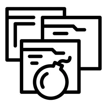Web safety icon outline vector. Data secure 스톡 일러스트