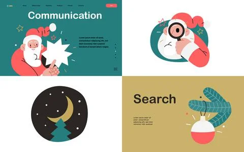 Web Santa - a corporative website page templates and icons set. Stock Illustration