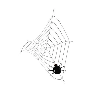A web with a scary black spider Illustrazione stock