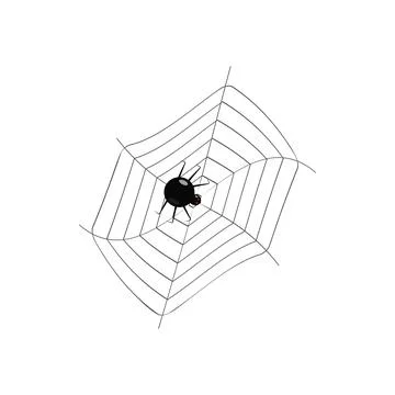 A web with a scary black spider 스톡 일러스트