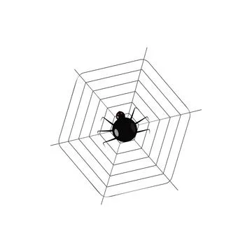 A web with a scary black spider Stock Illustration