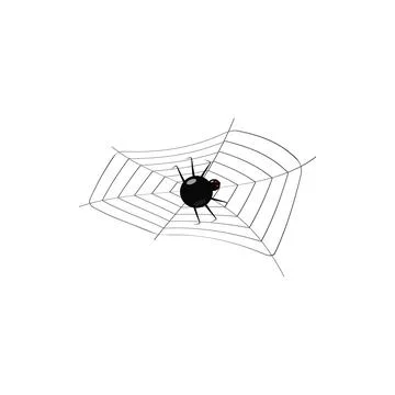 A web with a scary black spider 스톡 일러스트