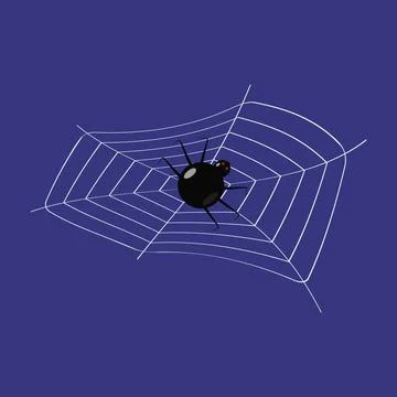 A web with a scary black spider 스톡 일러스트