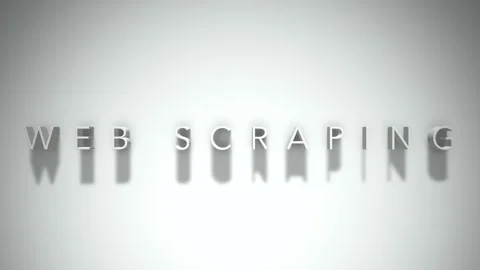Web scraping 3D title animation with shadows on a white background Stock Footage 298004705