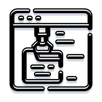 Web scraping bot collecting data from browser Stock Illustration