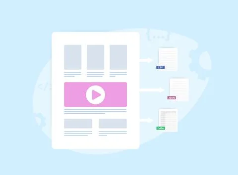 Web scraping with data extraction concept. Automatically searching, parsing and Stock Illustration