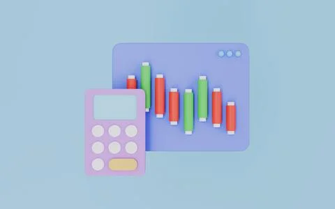 Web screen with candlesticks and cursor, Trading and stock market Stock Illustration