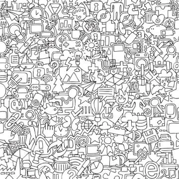 Web seamless pattern in black and white 스톡 일러스트