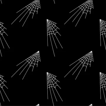 Web seamless vector pattern on white black orange background. Halloween textu Stock Illustration