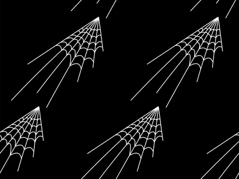 Web seamless vector pattern on white black orange background. Halloween textu Stock Illustration