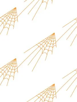 Web seamless vector pattern on white black orange background. Halloween textu Stock Illustration