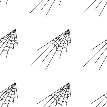 Web seamless vector pattern on white black orange background. Halloween textu Stock Illustration