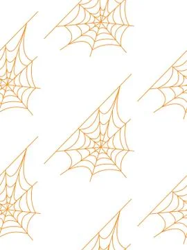 Web seamless vector pattern on white black orange background. Halloween textu Stock Illustration