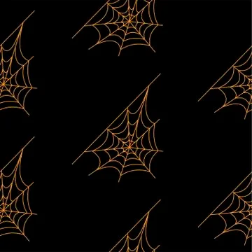 Web seamless vector pattern on white black orange background. Halloween textu Illustrazione stock