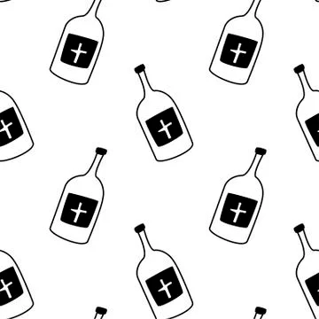 Web seamless vector pattern on white black orange background. Halloween texture. Stock Illustration