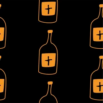 Web seamless vector pattern on white black orange background. Halloween texture. Stock Illustration