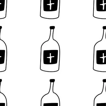 Web seamless vector pattern on white black orange background. Halloween texture. Stock Illustration