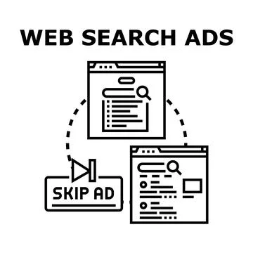 Web search ads blocking and online marketing 库存插图