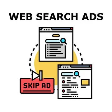 Web search ads blocking and online marketing Stock Illustration
