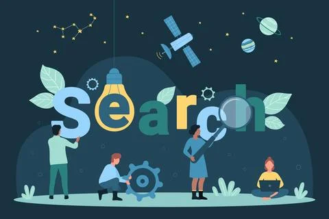 Web search, analytics and algorithms dark concept 库存插图