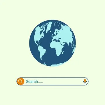 Web search bar earth globe background Stock Illustration