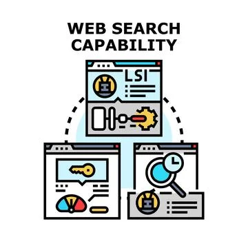 Web search capability concept illustrating digital optimization Stockillustratie