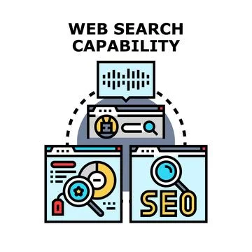 Web search capability increasing online marketing strategy 库存插图
