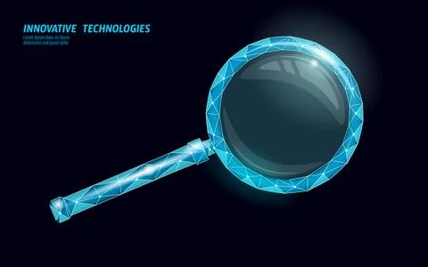 Web search data analysis magnifier. 3D realistic symbol search engine online Stock Illustration