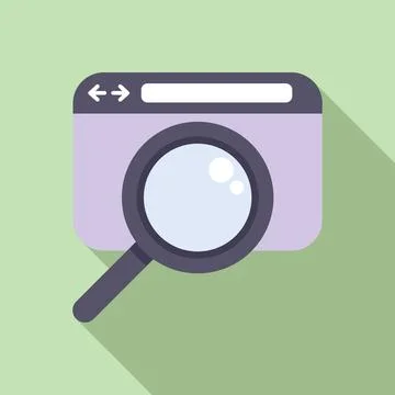 Web search data icon flat vector. Seo engine Stock Illustration
