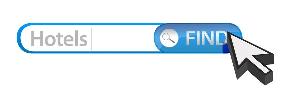 Web search engine hotels Stockillustratie