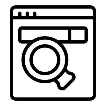 Web search engine icon, outline style Stock Illustration