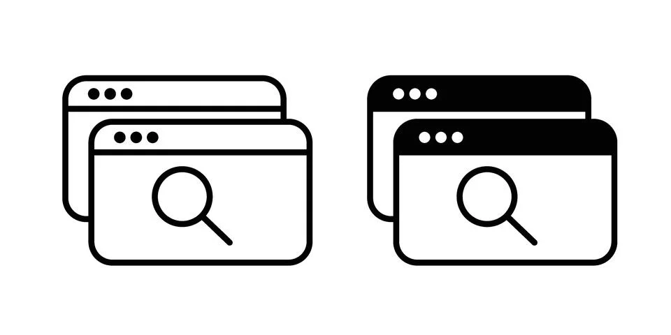 Web search icon bundle for website design projects Stock Illustration