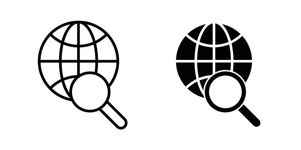 Web search icon vector concepts, line and silhouette style 스톡 일러스트