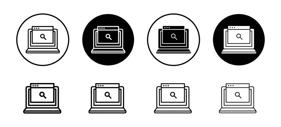 Web search icon vector set collection for web Stock Illustration