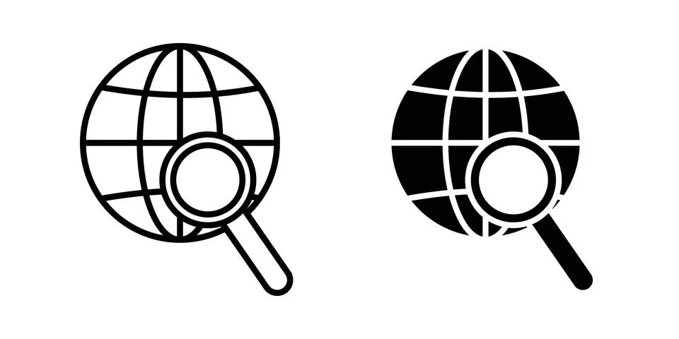 Web search icon vectors. Illustrations in black Stockillustratie
