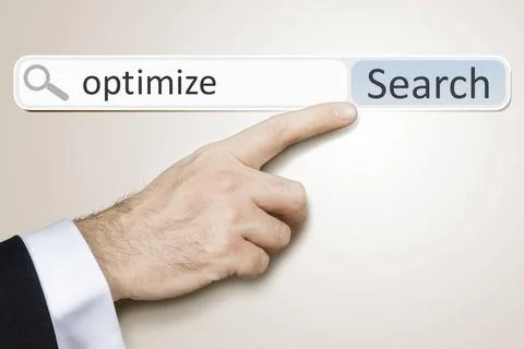 Web search An image of a man who is searching the web after optimize Copyr... Stock Photos