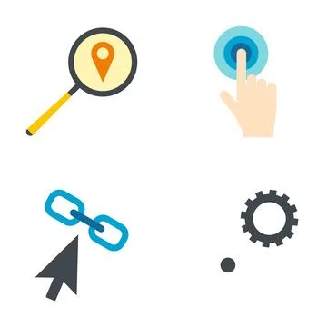 Web search navigation and interface settings icons Stock Illustration
