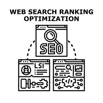 Web search ranking optimization concept for digital marketing Stock Illustration