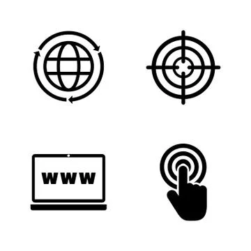 Web Search. Simple Related Vector Icons Stock Illustration