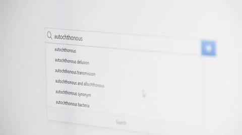 Web searching for AUTOCHTHONOUS Stock Footage 59944080