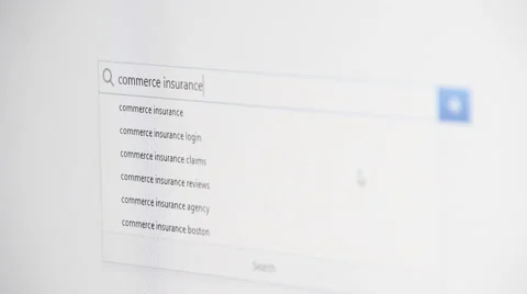 Web searching for COMMERCE INSURANCE Stock Footage 59945705