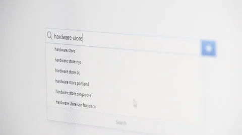 Web searching for HARDWARE STORE Stock Footage 60116096