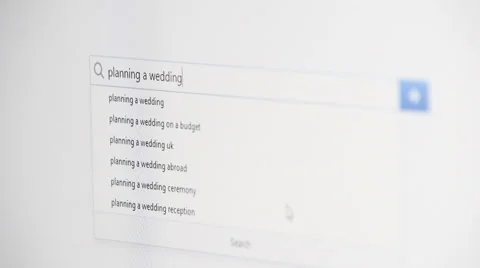 Web searching for PLANNING A WEDDING Stock Footage 60116133