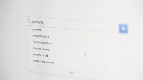 Web searching for SYNONYMS Stock Footage 60116131