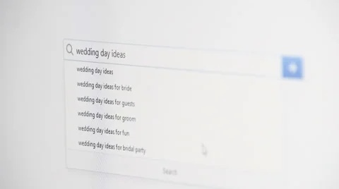Web searching for WEDDING DAY IDEAS Stock-Footage 60116167
