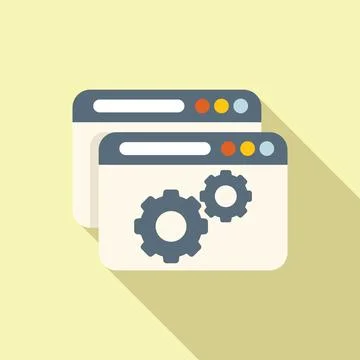 Web secure api icon flat vector. Interface hosting Stock Illustration